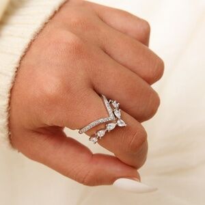 *ZIOLA* Silver Zircon x Crown Fashion Ring